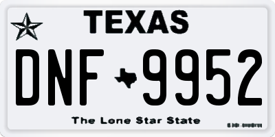 TX license plate DNF9952