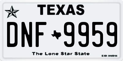 TX license plate DNF9959