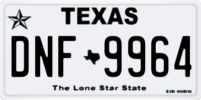 TX license plate DNF9964