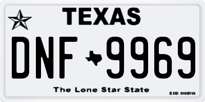 TX license plate DNF9969