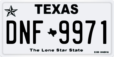 TX license plate DNF9971