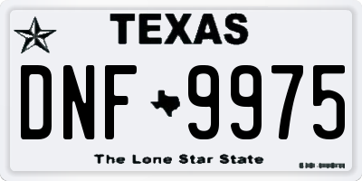 TX license plate DNF9975