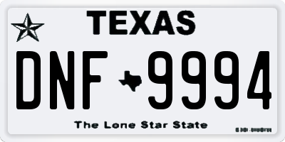 TX license plate DNF9994