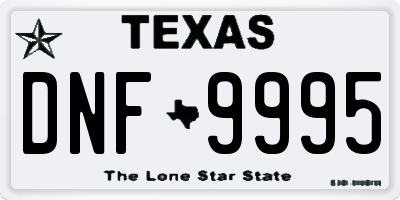 TX license plate DNF9995