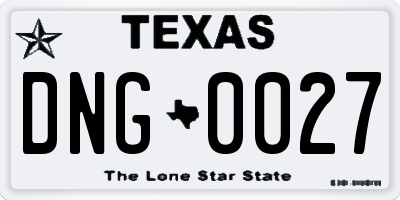 TX license plate DNG0027