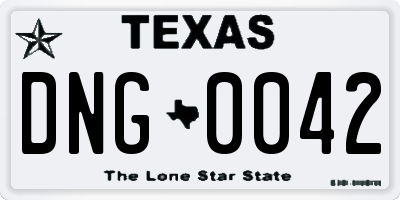 TX license plate DNG0042
