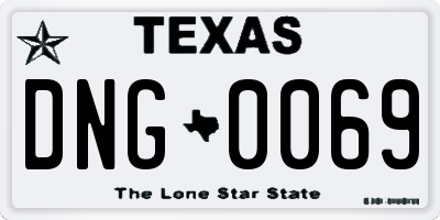 TX license plate DNG0069