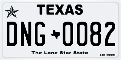 TX license plate DNG0082