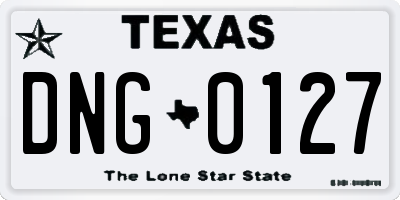 TX license plate DNG0127
