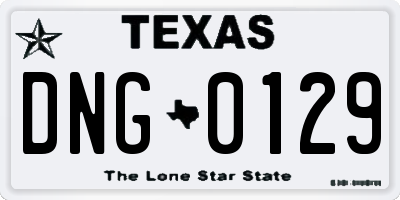 TX license plate DNG0129