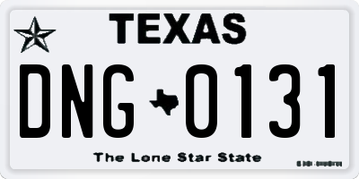 TX license plate DNG0131