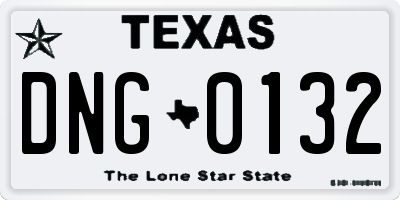 TX license plate DNG0132