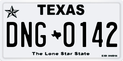 TX license plate DNG0142