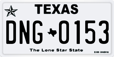 TX license plate DNG0153