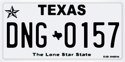 TX license plate DNG0157