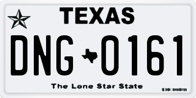 TX license plate DNG0161