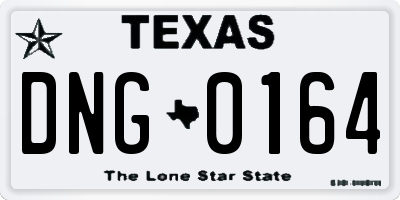 TX license plate DNG0164