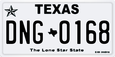 TX license plate DNG0168