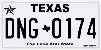 TX license plate DNG0174