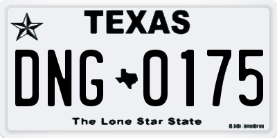 TX license plate DNG0175