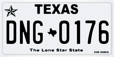 TX license plate DNG0176