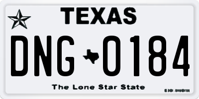 TX license plate DNG0184