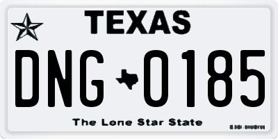 TX license plate DNG0185