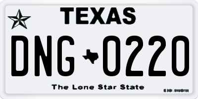 TX license plate DNG0220