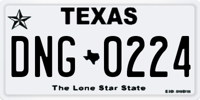 TX license plate DNG0224