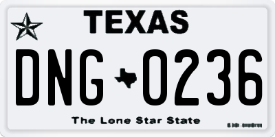 TX license plate DNG0236