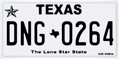 TX license plate DNG0264