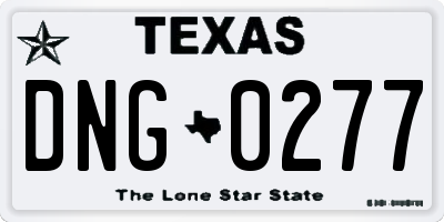 TX license plate DNG0277