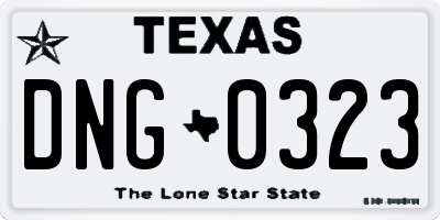 TX license plate DNG0323
