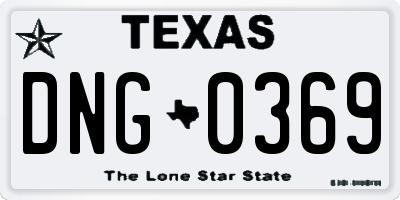 TX license plate DNG0369
