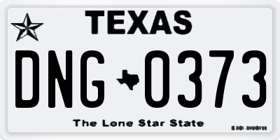 TX license plate DNG0373