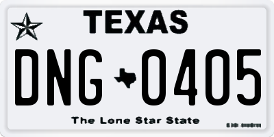 TX license plate DNG0405