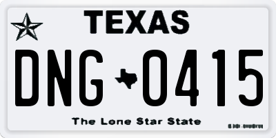 TX license plate DNG0415