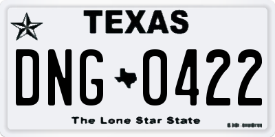 TX license plate DNG0422