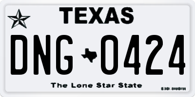 TX license plate DNG0424