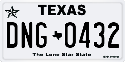 TX license plate DNG0432