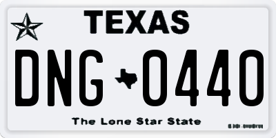TX license plate DNG0440