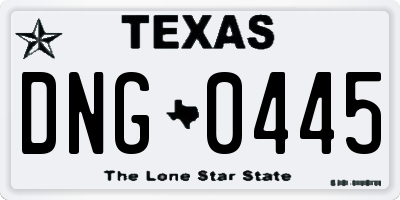 TX license plate DNG0445