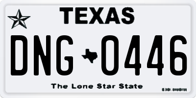 TX license plate DNG0446