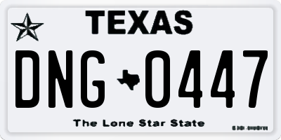 TX license plate DNG0447