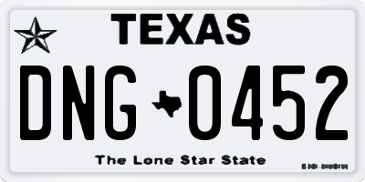 TX license plate DNG0452