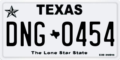 TX license plate DNG0454