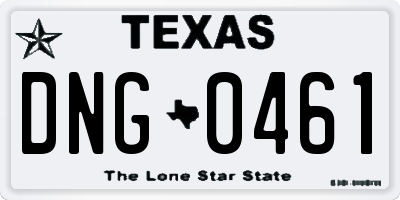 TX license plate DNG0461