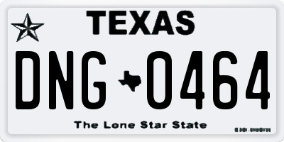 TX license plate DNG0464