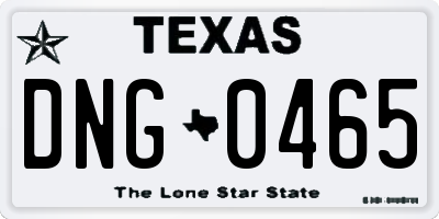 TX license plate DNG0465