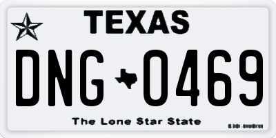 TX license plate DNG0469